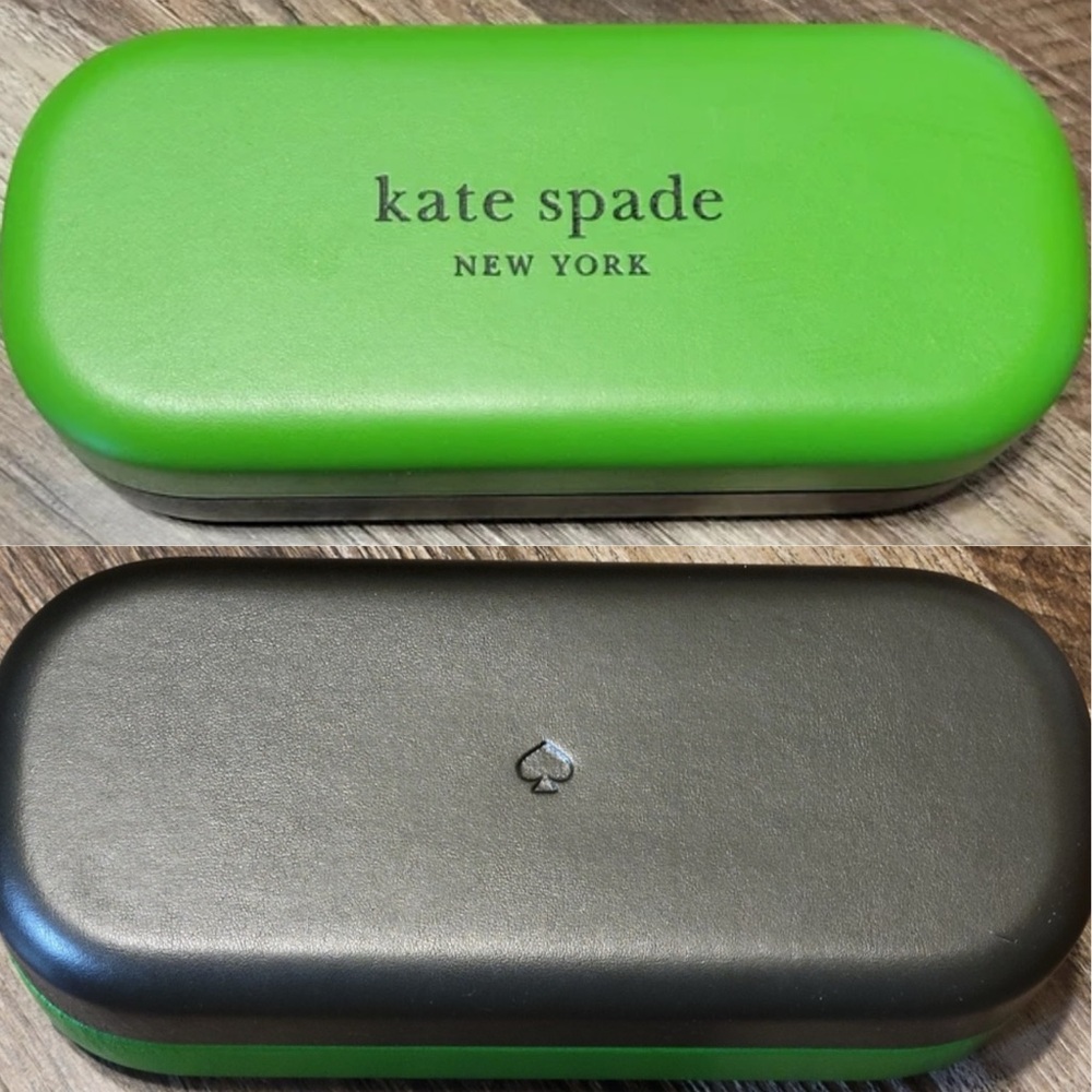 Kate Spade Hard Shell Case Green Sunglasses “ So happy to see you”